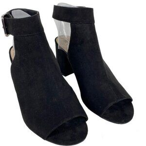 Nine West Jomei Sandals Open Toe High Heel Black Faux Suede Womens 9M